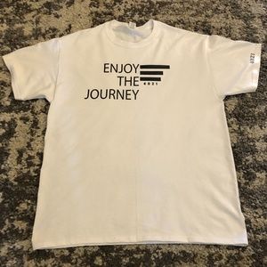 WHITE & BLACK ENJOY THE JOURNEY TEE
